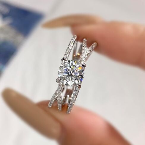 1 قطعة مويسانيتي 1ct ثلاثة أرواح ثلاثة أجيال خاتم الخطوبة وعد الخلود الدائري للنساء خواتم الزفاف مجوهرات هدية الصداقة وعد الأزياء والمجوهرات الجميلة هدايا عيد الحب in Kuwait