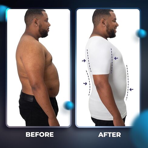 QORE LOGIQ Gynecomastia Compression Shirts for Men - 2Pack White, 2XL Size - Get Both in One Bundle in Kuwait