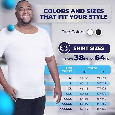 QORE LOGIQ Gynecomastia Compression Shirts for Men - 2Pack White, 2XL Size - Get Both in One Bundle in Kuwait