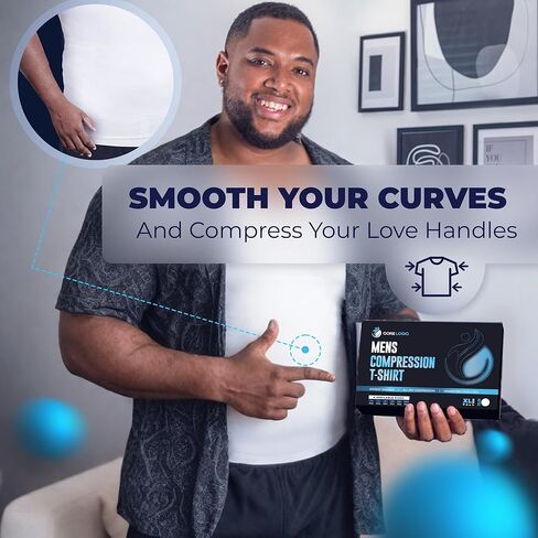 QORE LOGIQ Gynecomastia Compression Shirts for Men - 2Pack White, 2XL Size - Get Both in One Bundle in Kuwait