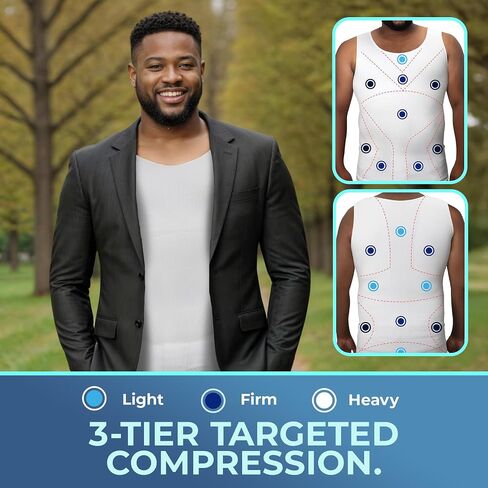 QORE LOGIQ Gynecomastia Compression Shirts for Men - 2Pack White, 2XL Size - Get Both in One Bundle in Kuwait