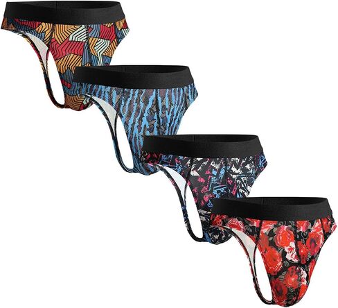 Men's 4 Pack Novelty Digital Printed G-String Underwear in Kuwait