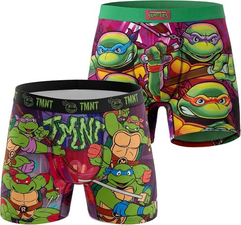 COCO BRANDS Teenage Mutant Ninja Turtles Mens Boxer Briefs - 1/2Pack No Fly Anti-Chafing Comfort Shaped/Lined Crotch Boxers in Kuwait