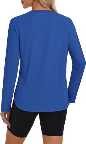 NIASHOT Womens Workout Tops Long Sleeve Yoga Pilates Outfits Athletic Gym Running Hiking UPF 50+ UV Protection Sun Shirts in Saudi Arabia
