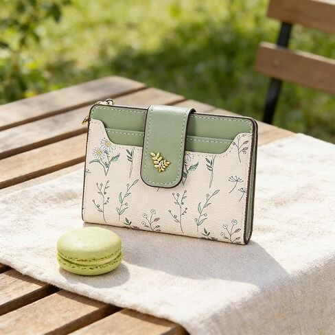 Small Wallet for Women – RFID Blocking Slim Bifold Floral PU Leather with Coin Zipper Pocket & ID Window, Credit Card Holder for Everyday Bag in Saudi Arabia