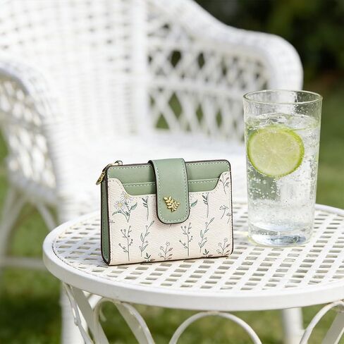 Small Wallet for Women – RFID Blocking Slim Bifold Floral PU Leather with Coin Zipper Pocket & ID Window, Credit Card Holder for Everyday Bag in Saudi Arabia