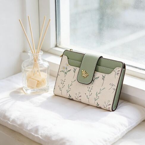 Small Wallet for Women – RFID Blocking Slim Bifold Floral PU Leather with Coin Zipper Pocket & ID Window, Credit Card Holder for Everyday Bag in Saudi Arabia