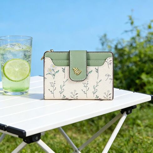 Small Wallet for Women – RFID Blocking Slim Bifold Floral PU Leather with Coin Zipper Pocket & ID Window, Credit Card Holder for Everyday Bag in Saudi Arabia