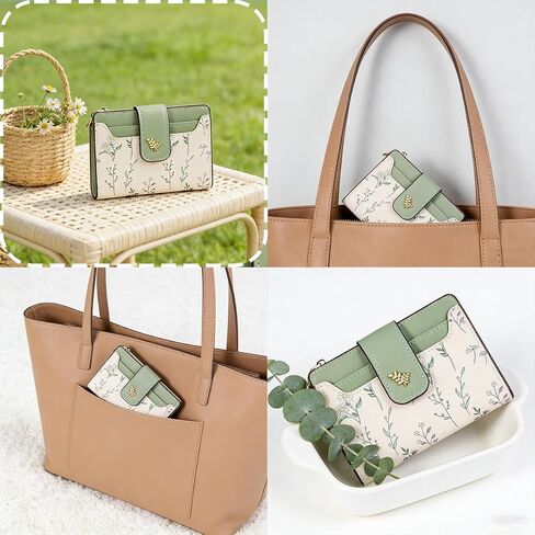 Small Wallet for Women – RFID Blocking Slim Bifold Floral PU Leather with Coin Zipper Pocket & ID Window, Credit Card Holder for Everyday Bag in Saudi Arabia