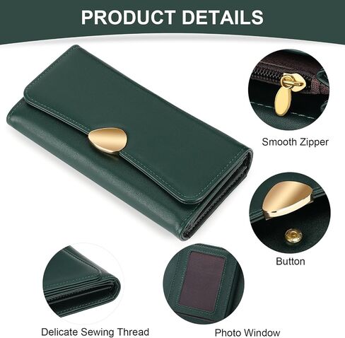 FALAN MULE Wallet for Women PU Leather Trifold Wallet Large Capacity Clutch Card Holder Purse in Saudi Arabia