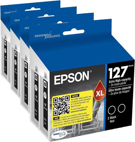 Epson T127120-D2 DURABrite Ultra Black Dual Pack Extra High Capacity Cartridge Ink,Black Multipack in Saudi Arabia