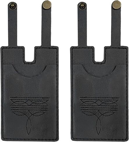 2 Pack Black & Dark Brown PU Leather Boot Wallet for Women, Western Style Boot Strap Card Holder with Secure Buckle Daily Accessory in Saudi Arabia
