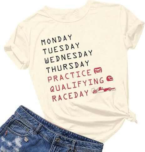 Racing Cars Shirt for Women Race Week Shirts Short Sleeve Tee for Car Lover in Kuwait