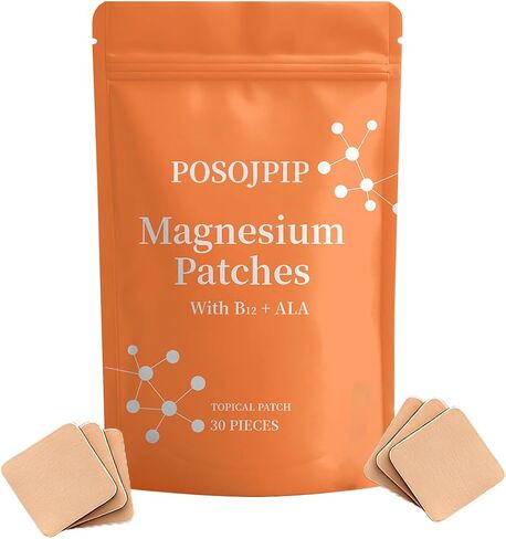 Magnesium Patches, Magnesium Patch, with Magnesium Chloride, Vitamin B12, Folic Acid & Alpha-Lipoic Acid, 30 Patches in Saudi Arabia