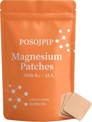 Magnesium Patches, Magnesium Patch, with Magnesium Chloride, Vitamin B12, Folic Acid & Alpha-Lipoic Acid, 30 Patches in Saudi Arabia