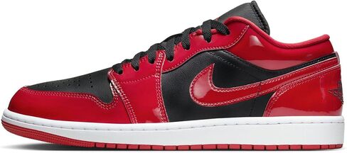 Air Jordan 1 Low Bred Patent Mens Lifestyle Shoes (Black/Vasity Red/White) Size 10 in Kuwait