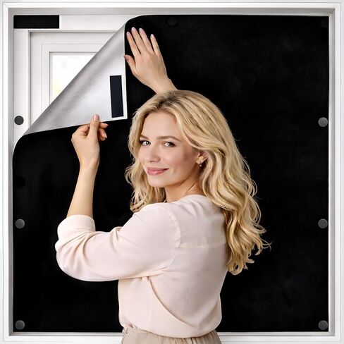 FINDMAG 100% Blackout Curtains for Bedroom, Magnetic Black Out Window Cover, 57" x 39" Portable No Drill Blinds for Windows for Theater Room, Home, Dorm, RV & Skylight, 420D Oxford Fabric in Saudi Arabia