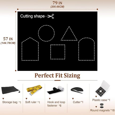 FINDMAG 100% Blackout Curtains for Bedroom, Magnetic Black Out Window Cover, 57" x 39" Portable No Drill Blinds for Windows for Theater Room, Home, Dorm, RV & Skylight, 420D Oxford Fabric in Saudi Arabia