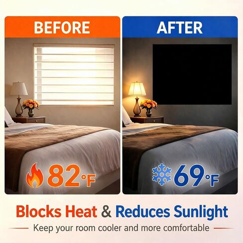 FINDMAG 100% Blackout Curtains for Bedroom, Magnetic Black Out Window Cover, 57" x 39" Portable No Drill Blinds for Windows for Theater Room, Home, Dorm, RV & Skylight, 420D Oxford Fabric in Saudi Arabia