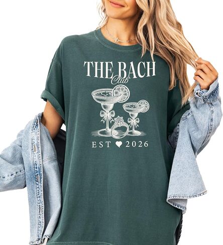 Bride and Bridesmaid Est. 2026 Matching Comfort Colors Shirt | The Bride and The Bach Club Party Tee in Saudi Arabia