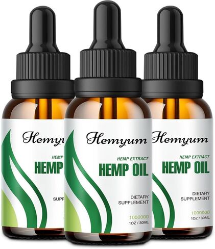 (3-Pack) Hemp Oil Drops High Potency - Pain Relief, Relax, 1,000,000 Maximum Strength Natural Hemp Oil - Organic Hemp Extract, Immune Support, Focus, Mood Enhancement in Saudi Arabia