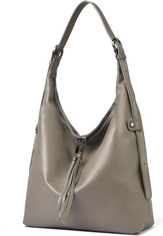 Genuine Leather Hobo Bags for Women - Soft Pebbled Leather Crossbody Shoulder Purse, Medium Slouchy Tote Handbag in Saudi Arabia
