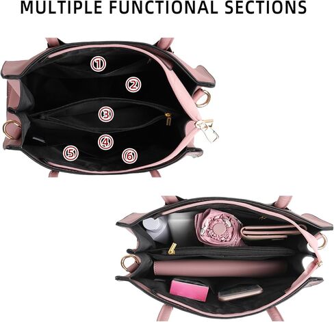 Women Fashion Handbags Color Block Top Handle Tote Satchel Crossbody Bag 2pcs Set Elegant Office Work Purse in Kuwait
