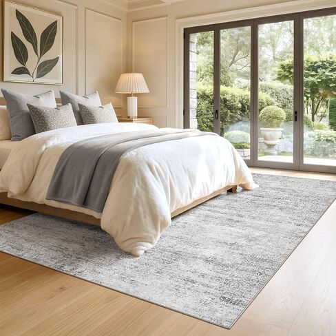 5x7 Area Rugs Living Room: Washable Non Slip Soft Abstract Beige Rugs for Bedroom Dining Deor, Low Pile Stain Resistant Indoor Carpet for Farmhouse Nursery Office Kid & Pet Friendly in Saudi Arabia