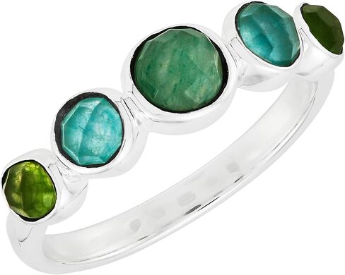 Silpada 'Let Things Grow' Sterling Silver Green Aventurine and Multi-Colored Quartz Ring in Kuwait