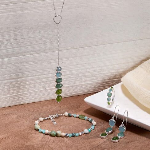 Silpada 'Let Things Grow' Sterling Silver Green Aventurine and Multi-Colored Quartz Ring in Kuwait