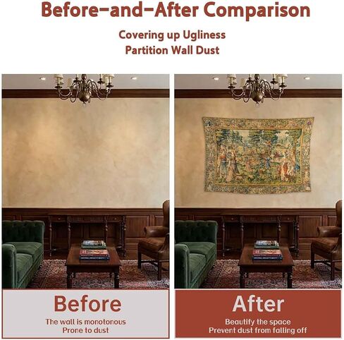 LATETOMT European Renaissance Tapestry Wall Hanging, Medieval Garden Scene Art Decor, Cotton Linen Wall Decor for Bedroom Living Room 56x39in LTMMYW003 in Saudi Arabia