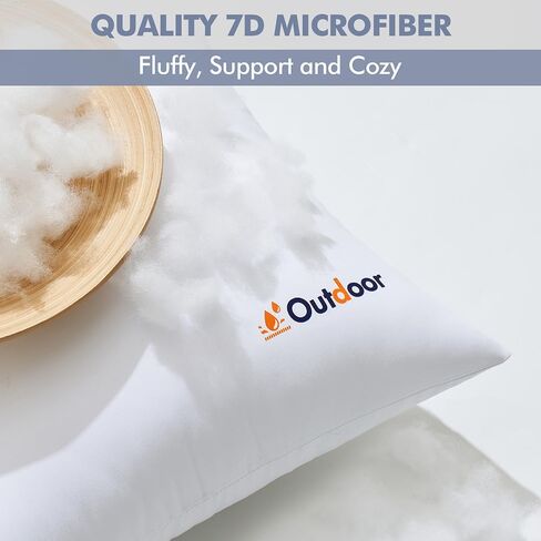 MIULEE Pack of 2 18x18 Outdoor Waterproof Throw Pillow Inserts, Decorative Water-Resistant Pillow Cushion for Patio Garden in Kuwait