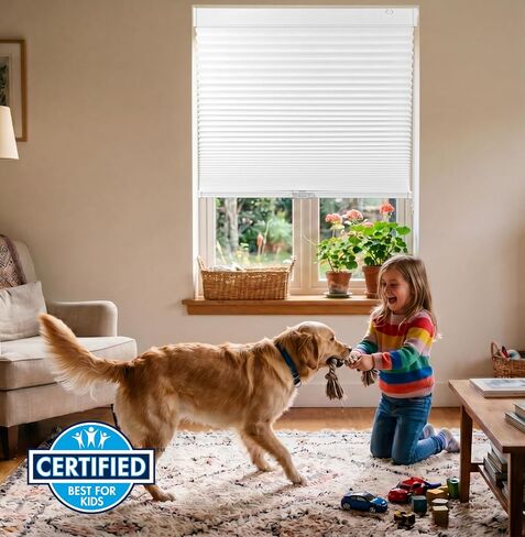 BlindsAvenue Cordless Cellular Shades, Tension Mount, No Tools No Drill, Thermal Insulation, Light Filtering Honeycomb Blind for Indoor Windows, Color: White, Customizable Widths: 48" W - 72" W in Saudi Arabia