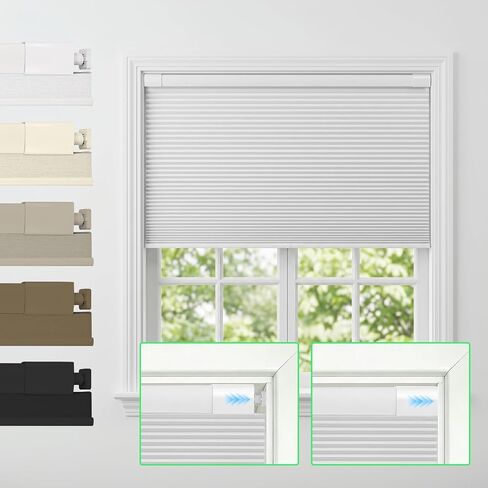 Custom Cordless Cellular Shades for Windows No Tools No Drill Blackout Honeycomb Shades Pull Down Pleated Blinds for Home Office Custom Size Color in Kuwait