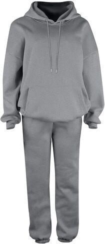 Sweatsuits Women 2 Piece Outfit Track Suits Fleece Hoodies Sweatshirt Jogger Sweatpant Sweat Set Fall Winter Clothes in Kuwait