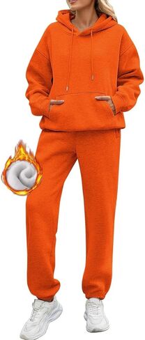 Sweatsuits Women 2 Piece Outfit Track Suits Fleece Hoodies Sweatshirt Jogger Sweatpant Sweat Set Fall Winter Clothes in Kuwait