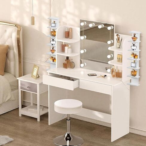 2 Pack 7 Tier Wall Shelf Unit, 43" Lack Floating Shelf | Wall Vertical Column Design,Compact Display Floating Shelf | Space Saving Organizer for Bedroom, Living Room, White Home Decor in Saudi Arabia