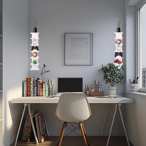 2 Pack 7 Tier Wall Shelf Unit, 43" Lack Floating Shelf | Wall Vertical Column Design,Compact Display Floating Shelf | Space Saving Organizer for Bedroom, Living Room, White Home Decor in Saudi Arabia