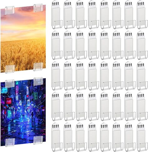 80 Pcs Comic Book Wall Display Clear Floating Display Shelves Comic Book Frame Holder Comic Book Display Wall, Invisible, No Screws Self Adhesive in Kuwait