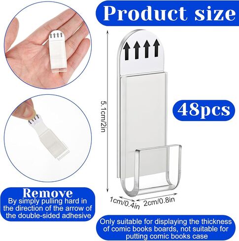 80 Pcs Comic Book Wall Display Clear Floating Display Shelves Comic Book Frame Holder Comic Book Display Wall, Invisible, No Screws Self Adhesive in Kuwait