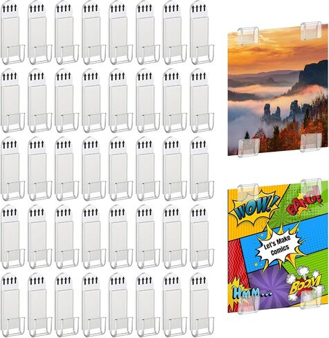 80 Pcs Comic Book Wall Display Clear Floating Display Shelves Comic Book Frame Holder Comic Book Display Wall, Invisible, No Screws Self Adhesive in Kuwait
