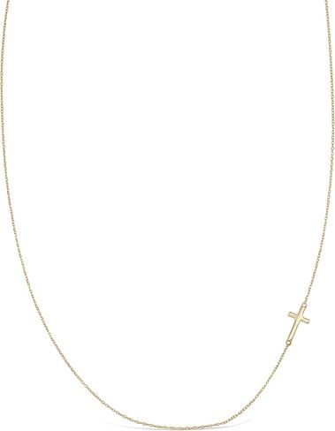 Bony Levy - 14K Yellow Gold Sideways Cross Pendant Necklace in Saudi Arabia