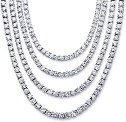 Moissanite Tennis Necklace Gift 2/3/4mm14K Real Gold Plating D Color VVS1 Exellent Cut Moissanite Diamond Tennis Necklace for Women and Men Aniversary/Valentine/Mother's Day/Father's Day Gift in Saudi Arabia