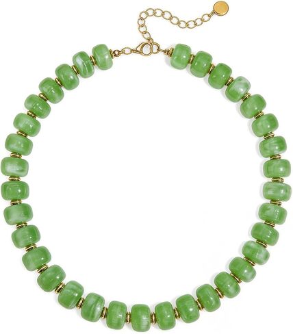 Beaded Necklace for Women, Boho Statement Bead Chunky Necklace Large Acrylic Beads Necklace Fashion Trendy Colorful Necklaces Accessories Birthday Gift for Women in Kuwait