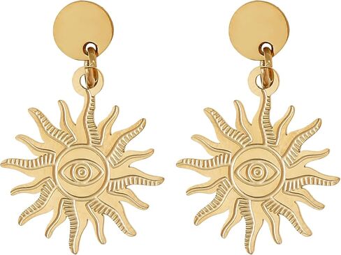 Made by Nami Gold Sun Earrings for Women Boho Gold Plated Sunshine & Sunburst Earrings for Women in Saudi Arabia