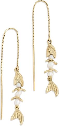 ALÉMAIS Women's Calypso Pearl Fish Chain Earrings in Saudi Arabia