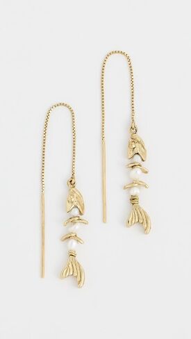 ALÉMAIS Women's Calypso Pearl Fish Chain Earrings in Saudi Arabia