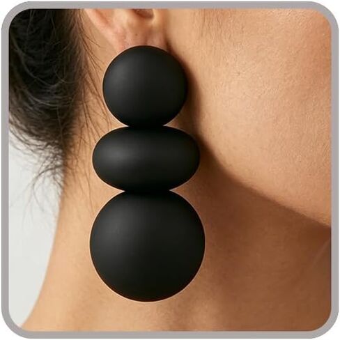 Big Gold Statement Earrings for Women Chunky Silver Earrings Dangle Black Large Ball Drop Earring Long Geometric Round Ball Red White Earring Vintage Chunky Jewelry in Kuwait