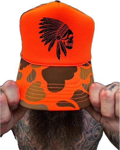 The Drive Clothing "Apache Hat for Men & Women | Funny Offensive Fitted Baseball Cap | Structured Streetwear Curved Bill Cap | Bold Statement Urban Casual Headwear | Orange in Saudi Arabia