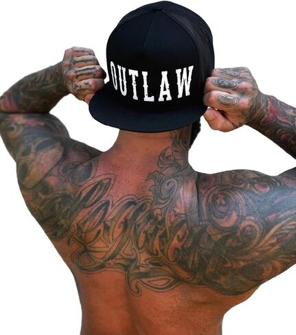 The Drive Clothing "Outlaw Hat for Men & Women | Funny Offensive Fitted Baseball Cap | Structured Streetwear Hat | Bold Statement Urban Casual Headwear | Black in Saudi Arabia